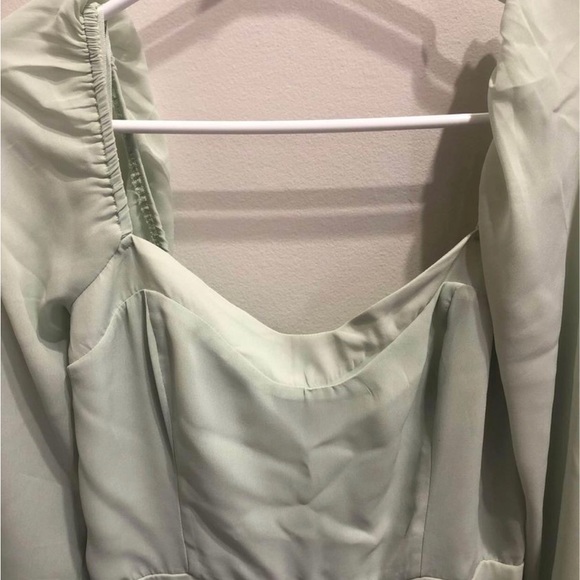 Abercrombie Chiffon Sleeve Slit Leg Midi Dress - Picture 2 of 5